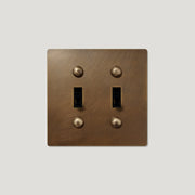 Plank Hardware JASPER 2G Toggle Switch - Antique Brass