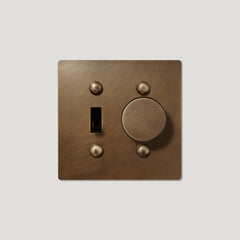 Plank Hardware JASPER 2G Toggle Switch & Dimmer - Antique Brass