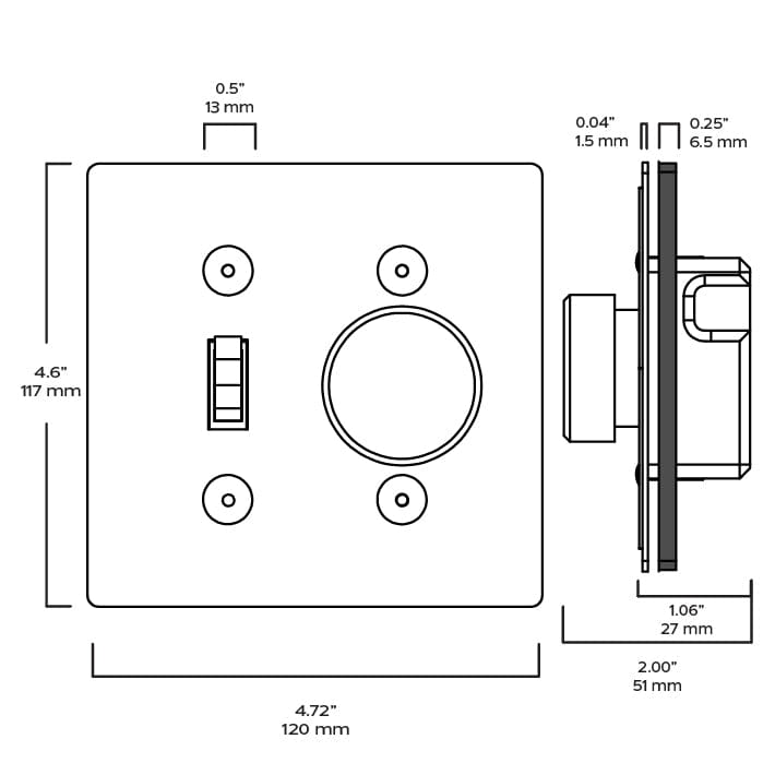 Plank Hardware JASPER 2G Toggle Switch & Dimmer - Polished Nickel