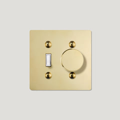 Plank Hardware JASPER 2G Toggle Switch & Dimmer - Unlacquered Brass