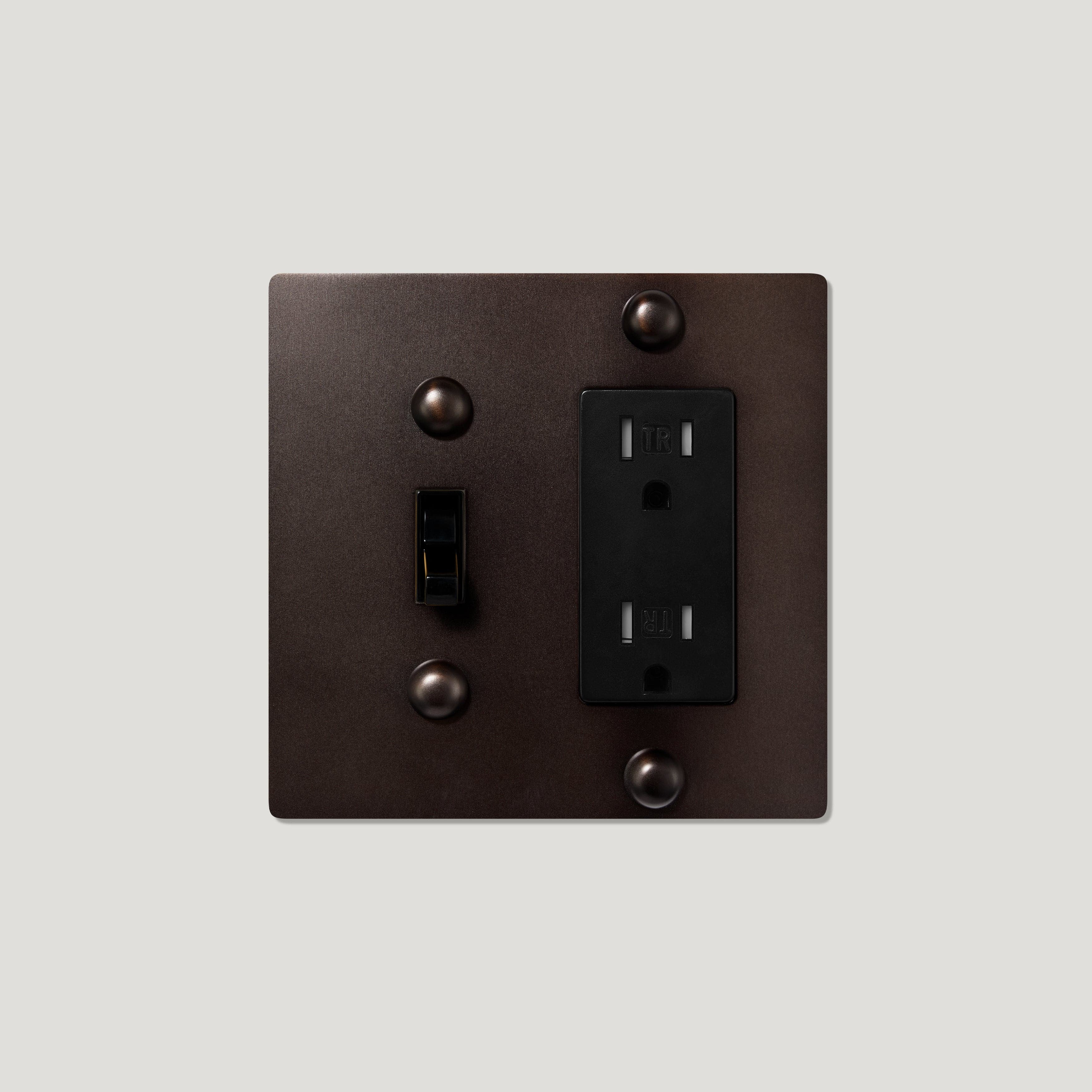 Plank Hardware JASPER 2G Toggle Switch & Outlet - Blackened Bronze