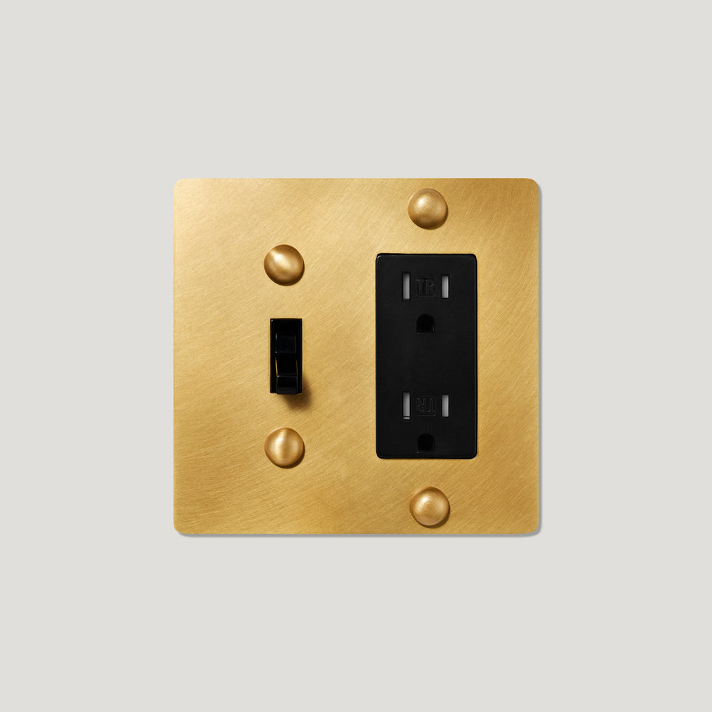 JASPER 2G Toggle Switch & Outlet - Heritage Brass