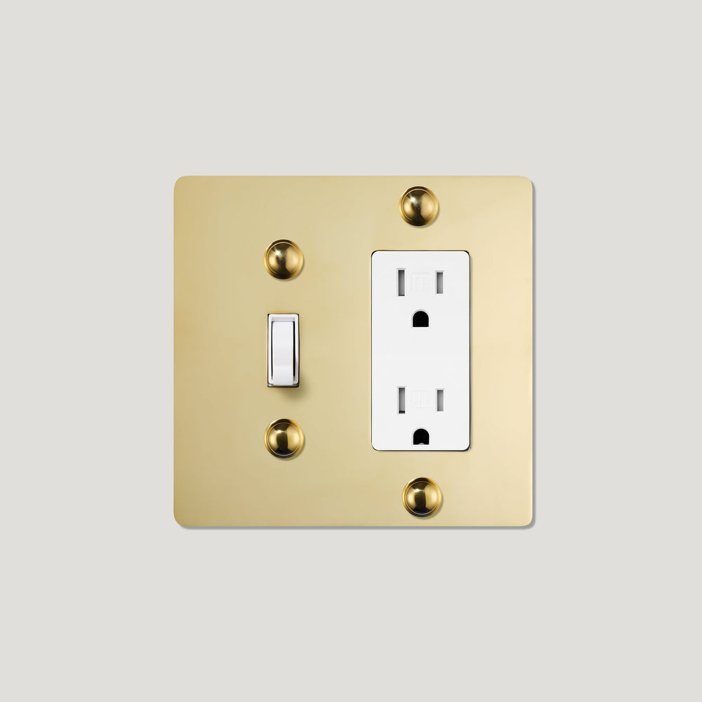 JASPER 2G Toggle Switch & Outlet - Unlacquered Brass