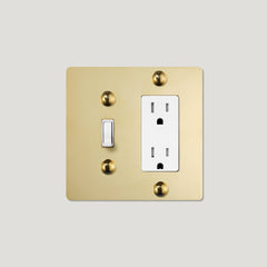 Plank Hardware JASPER 2G Toggle Switch & Outlet - Unlacquered Brass