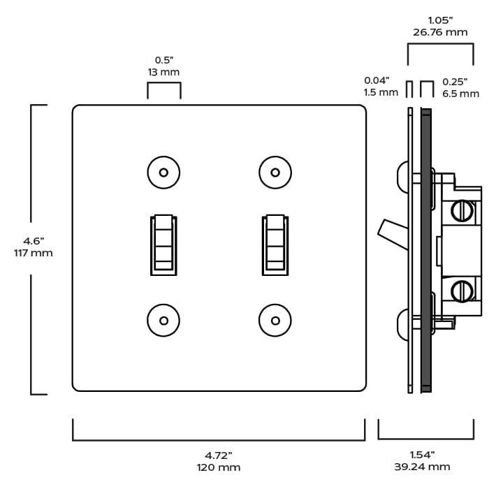 Plank Hardware JASPER 2G Toggle Switch - Polished Nickel