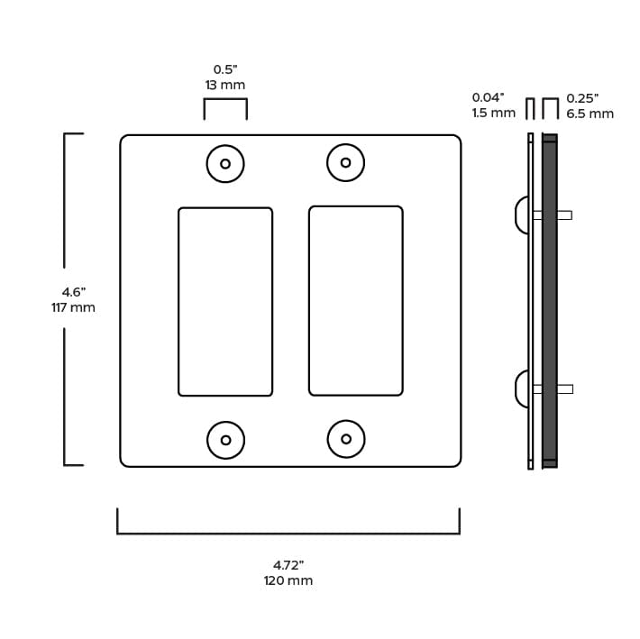 Plank Hardware JASPER 2G Universal Plate - Unlacquered Brass