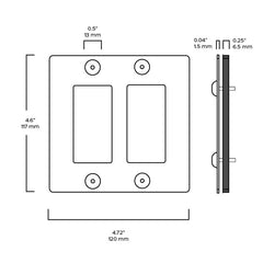 Plank Hardware JASPER 2G Universal Plate - Unlacquered Brass
