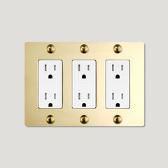 Plank Hardware JASPER 3G 15A Outlet - Unlacquered Brass