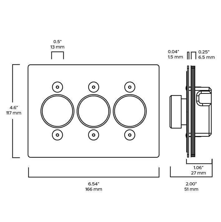 Plank Hardware JASPER 3G Dimmer Switch - Polished Nickel