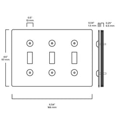 Plank Hardware JASPER 3G Toggle/Dimmer Plate - Blackened Bronze