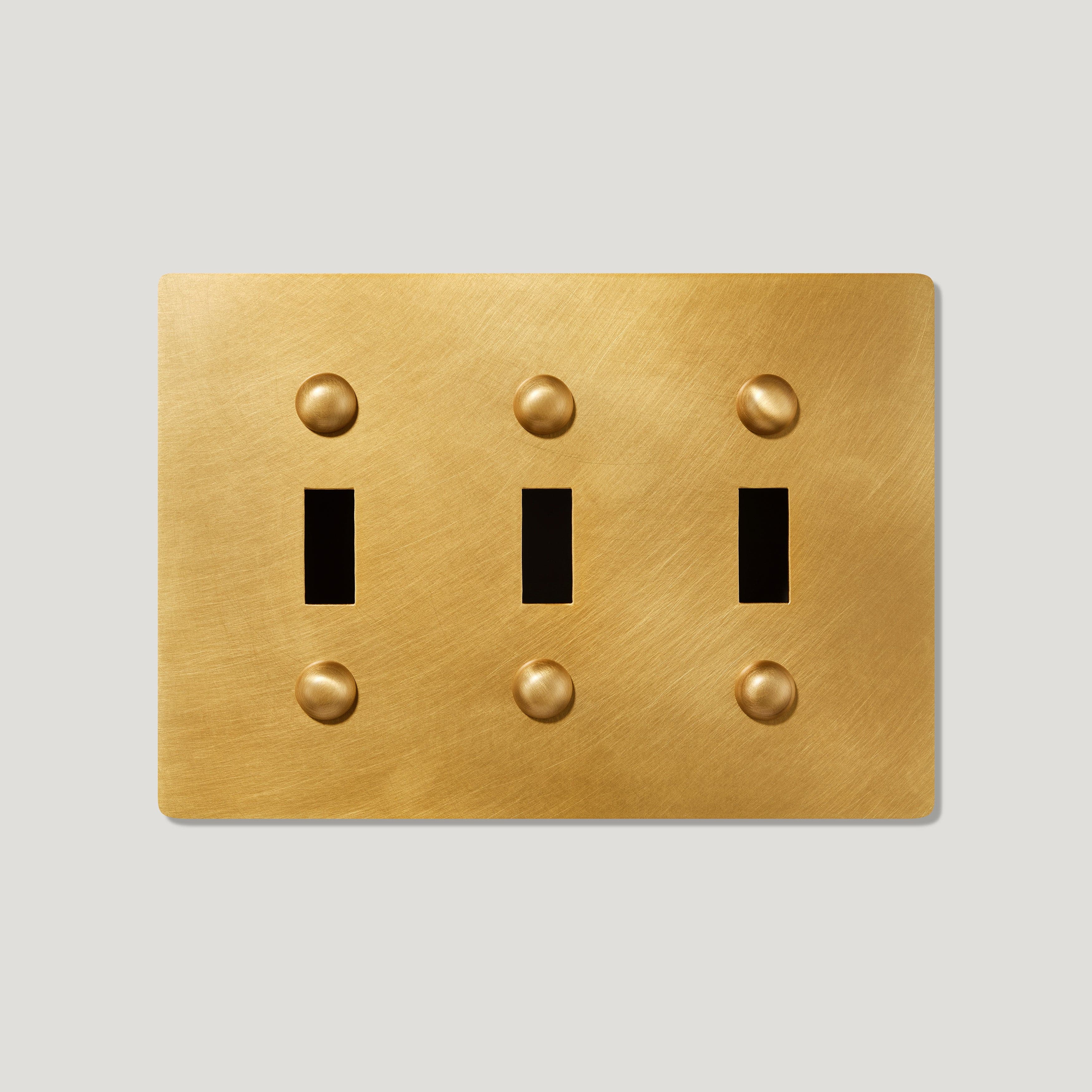 Plank Hardware JASPER 3G Toggle/Dimmer Plate - Heritage Brass