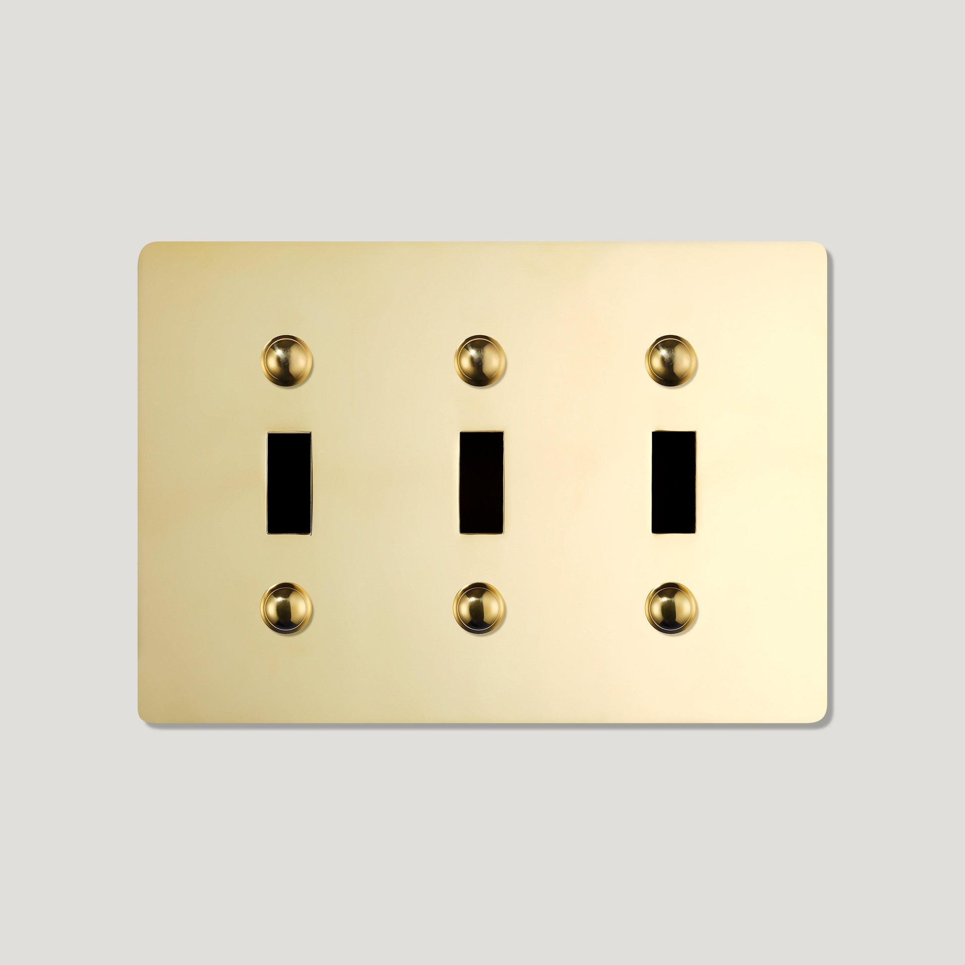 Plank Hardware JASPER 3G Toggle/Dimmer Plate - Unlacquered Brass