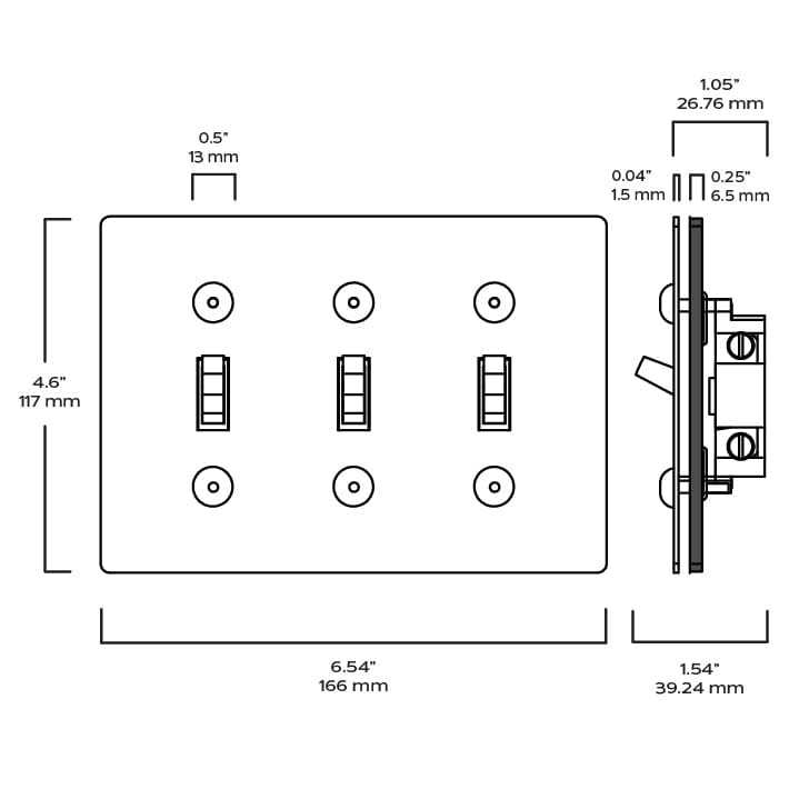 Plank Hardware JASPER 3G Toggle Switch - Polished Nickel
