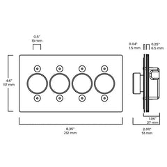 Plank Hardware JASPER 4G Dimmer Switch - Polished Nickel