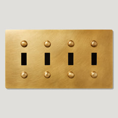 Plank Hardware JASPER 4G Toggle/Dimmer Plate - Heritage Brass