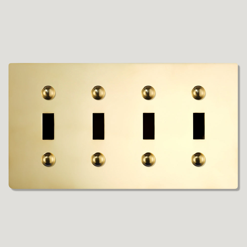 JASPER 4G Toggle/Dimmer Plate - Unlacquered Brass