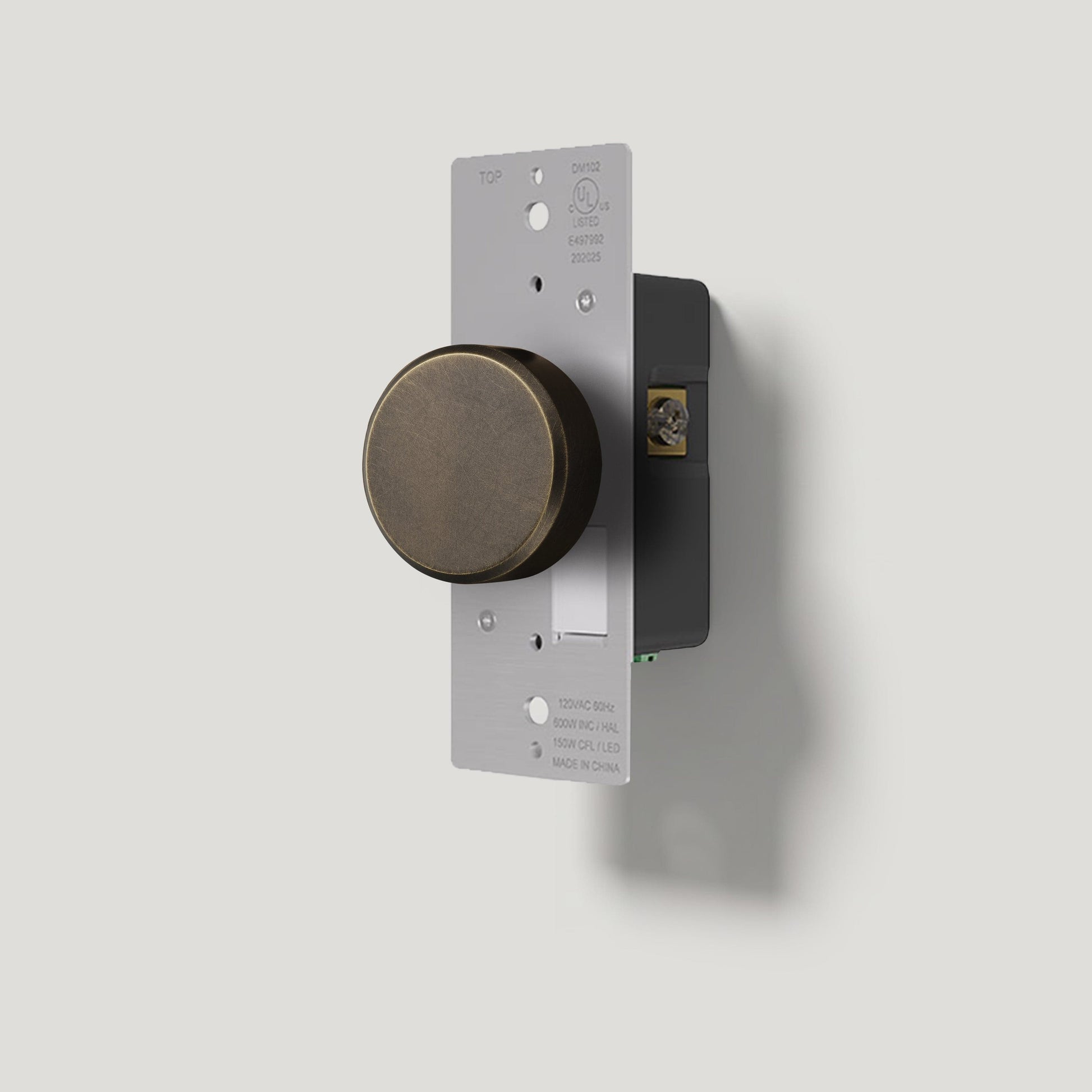 Plank Hardware JASPER Dimmer Switch Module - Antique Brass Detail
