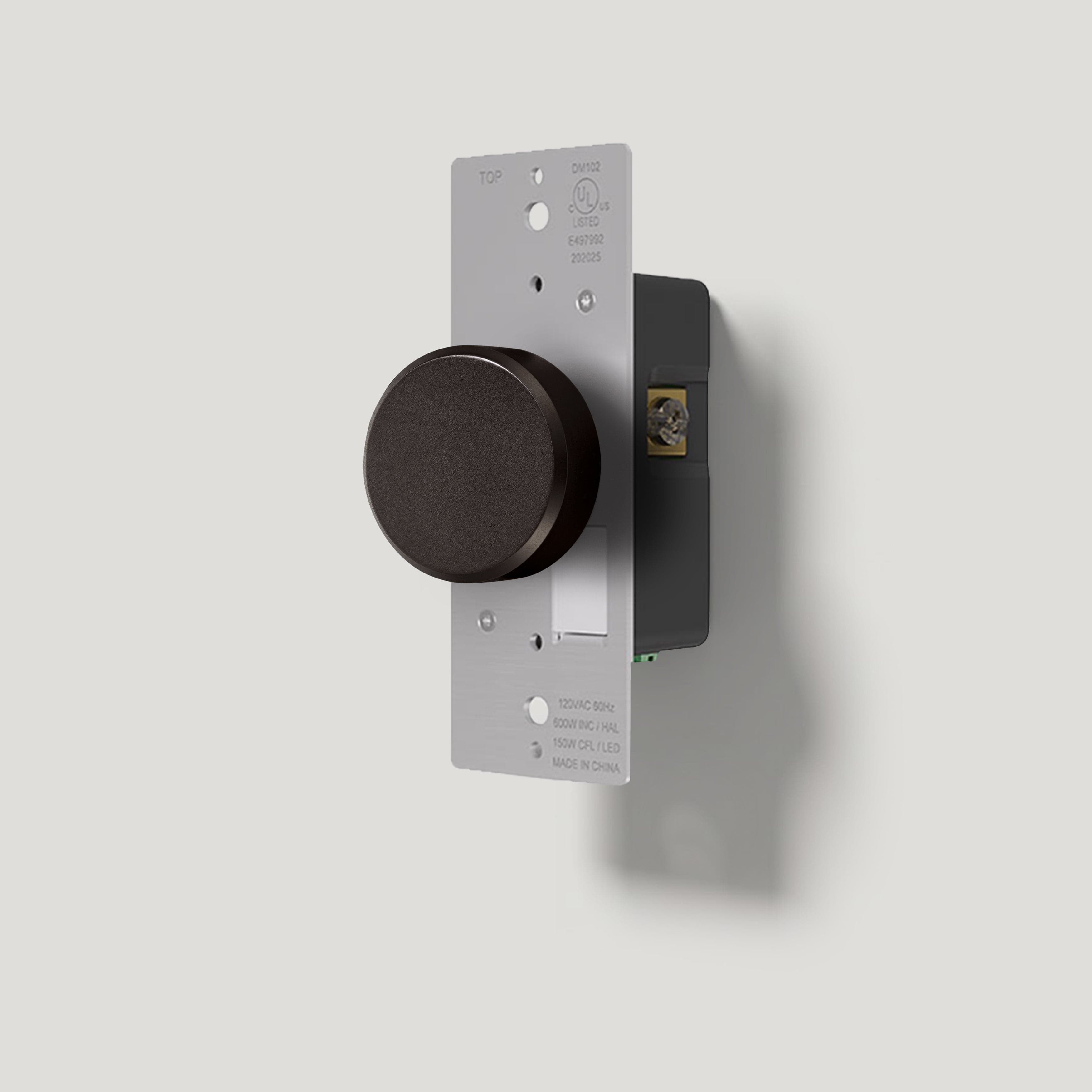 Plank Hardware JASPER Dimmer Switch Module - Blackened Bronze Detail