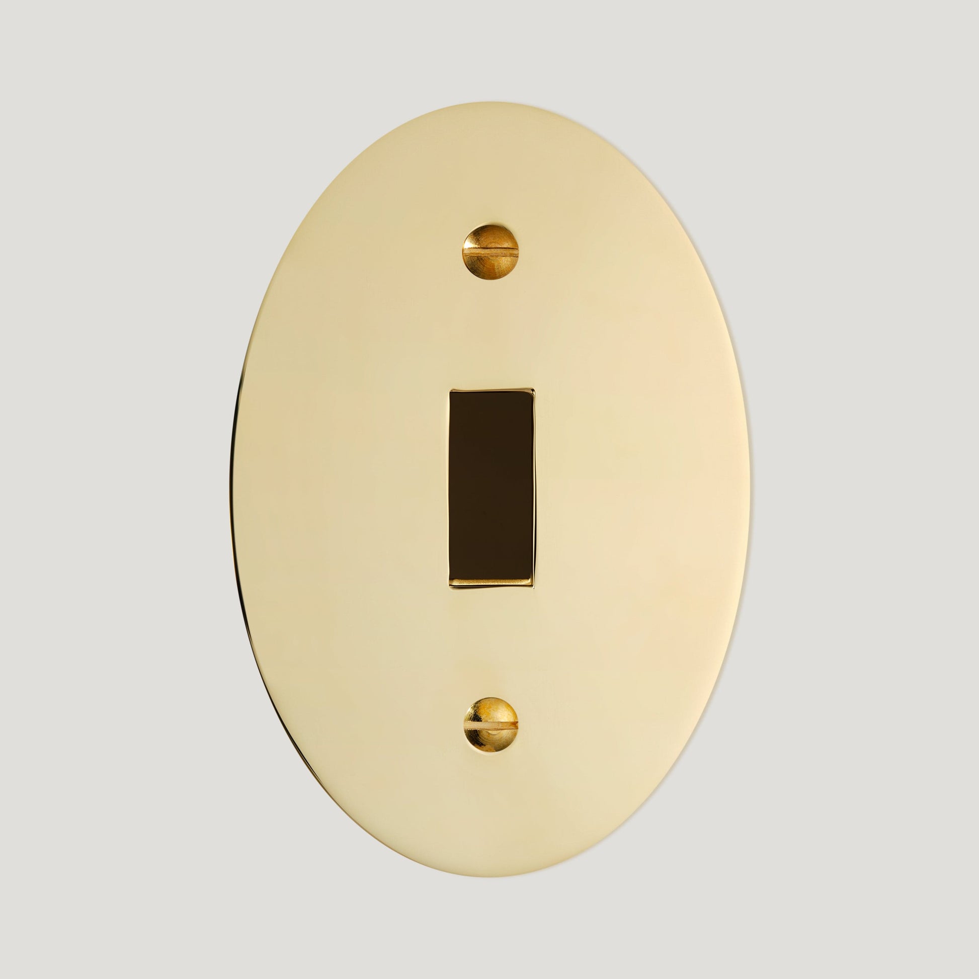 Plank Hardware JASPER Switch Oval Backplate - Unlacquered Brass