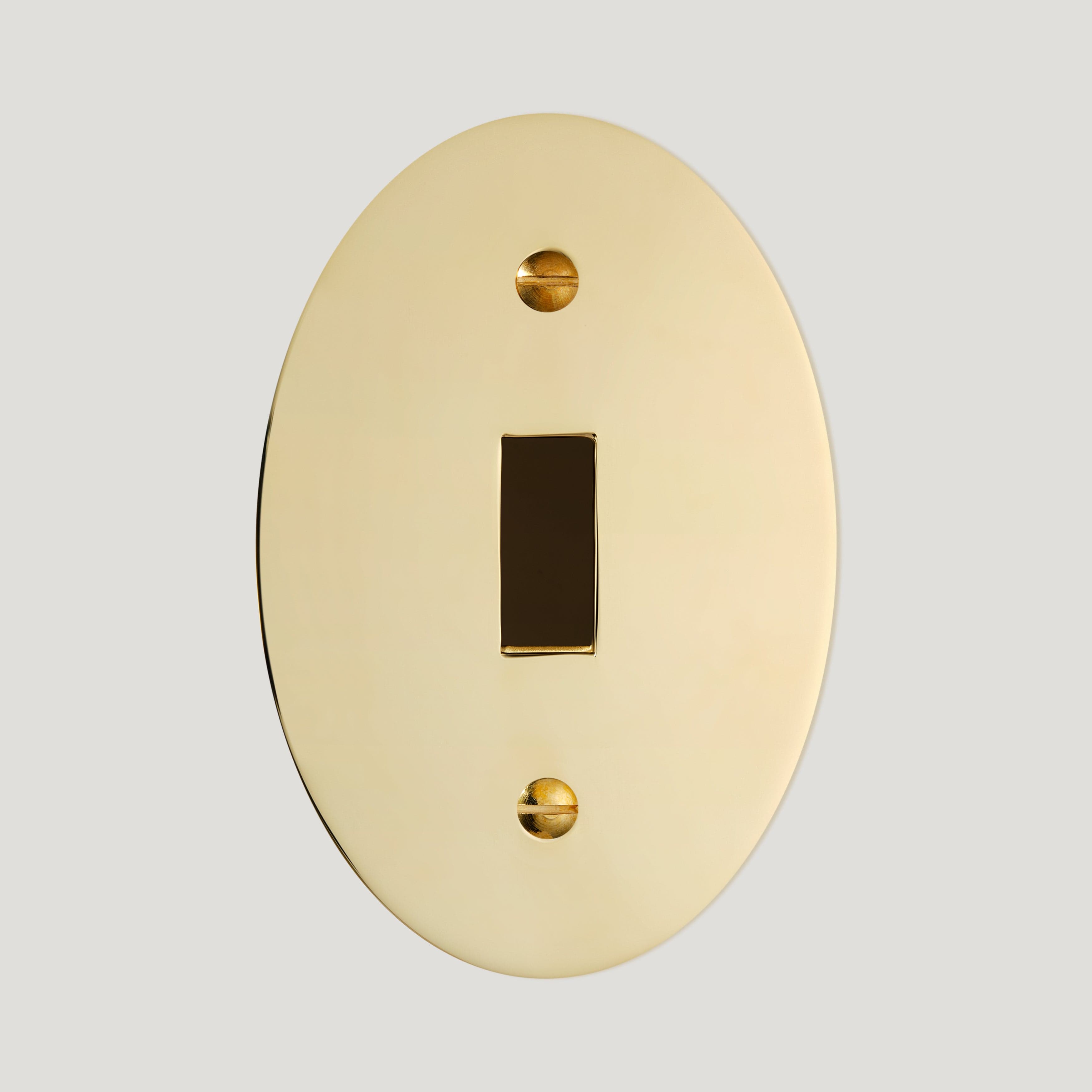 Plank Hardware JASPER Switch Oval Backplate - Unlacquered Brass