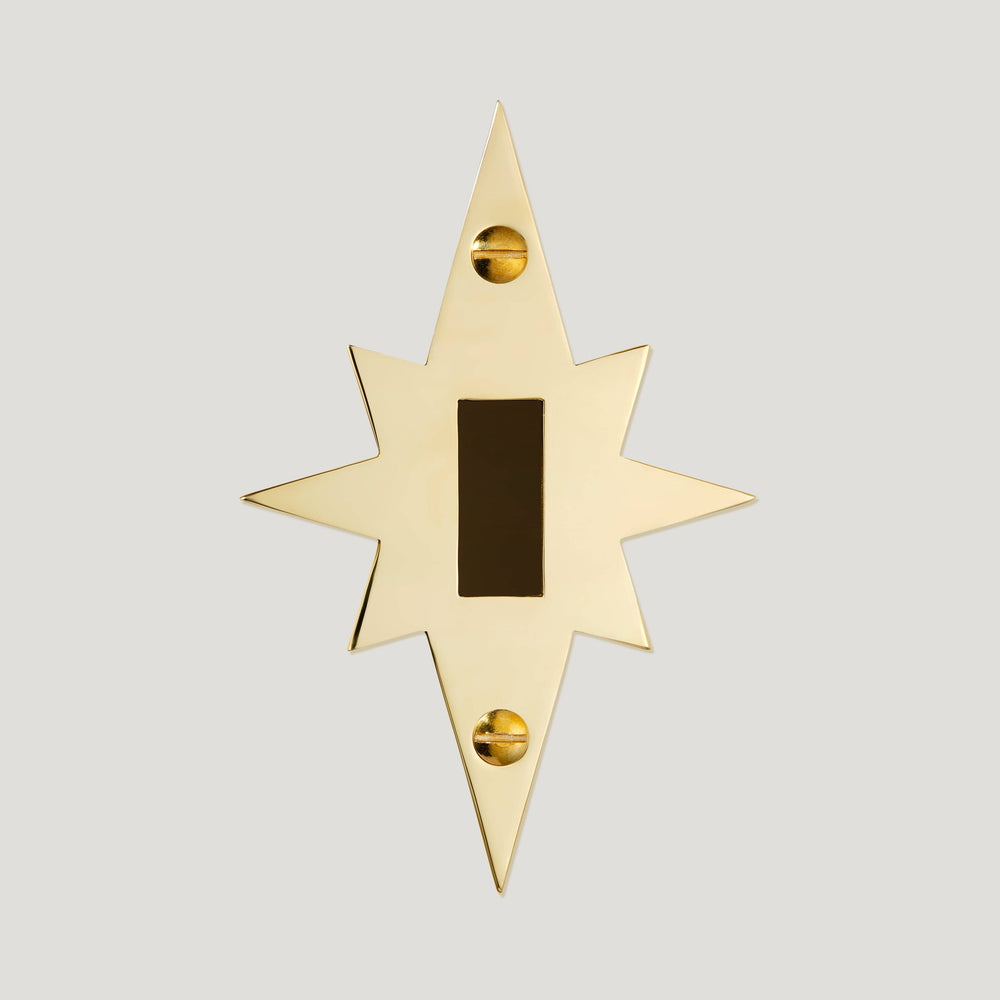 JASPER Switch Star Backplate - Unlacquered Brass
