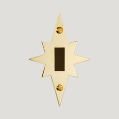Plank Hardware JASPER Switch Star Backplate - Unlacquered Brass