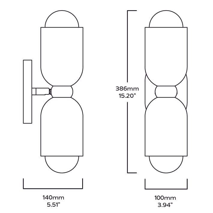 Plank Hardware jensen double wall spotlight brass 45672149188887