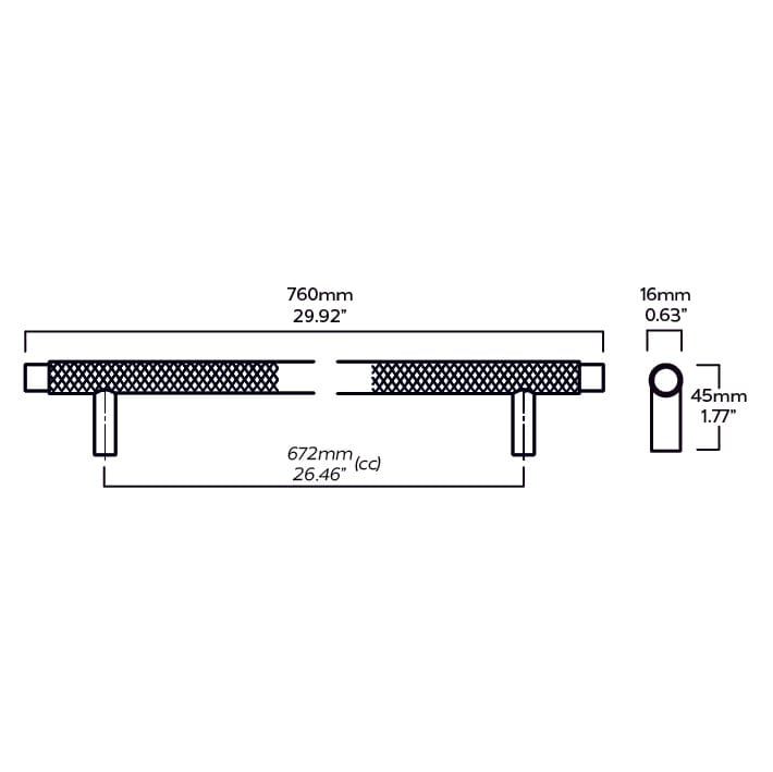 Plank Hardware kepler heavyweight knurled appliance pull stainless steel 43562431512855