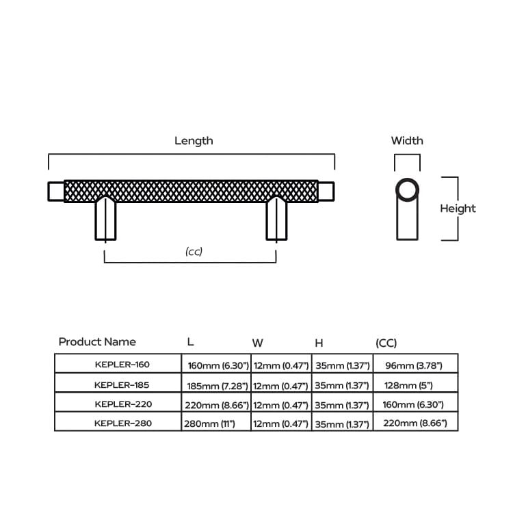 Plank Hardware KEPLER Knurled Pull - Brass