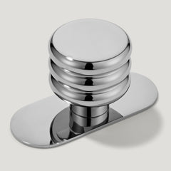 Plank Hardware Knob with Backplate ALVA Tubular Knob - Polished Nickel