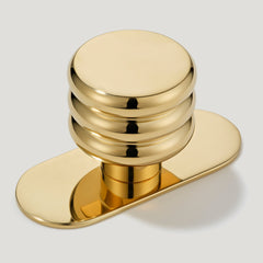 Plank Hardware Knob with Backplate ALVA Tubular Knob - Unlacquered Brass