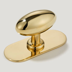 Plank Hardware Knob with Backplate PEYTON Shaker Knob - Unlacquered Brass