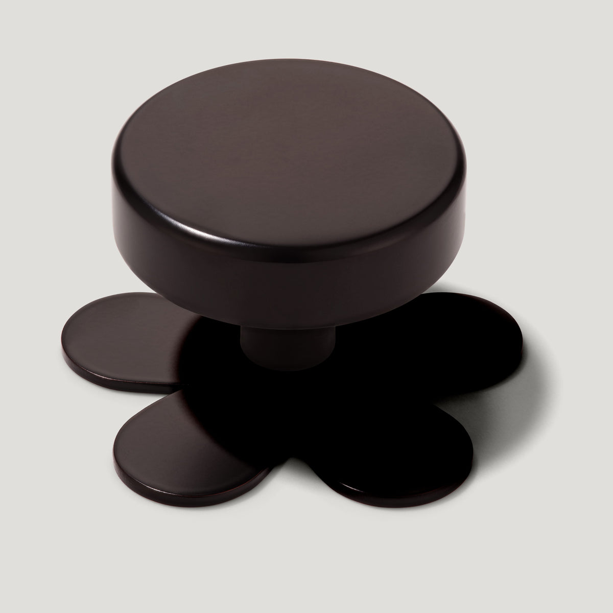 Plank Hardware Knob with Flower Backplate GRAYSON Cabinet Knob - Blackened Bronze