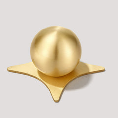 Plank Hardware Knob with Star Backplate BOBBIN Rounded Knob - Brass