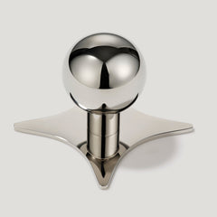 Plank Hardware Knob with Star Backplate BOBBIN Rounded Knob - Polished Nickel