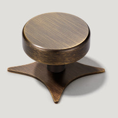 Plank Hardware Knob with Star Backplate GRAYSON Shaker Cabinet Knob - Antique Brass