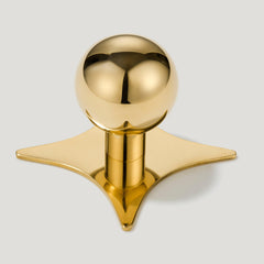 Plank Hardware Knob with Star Backplate HALLEY Knob - Unlacquered Brass