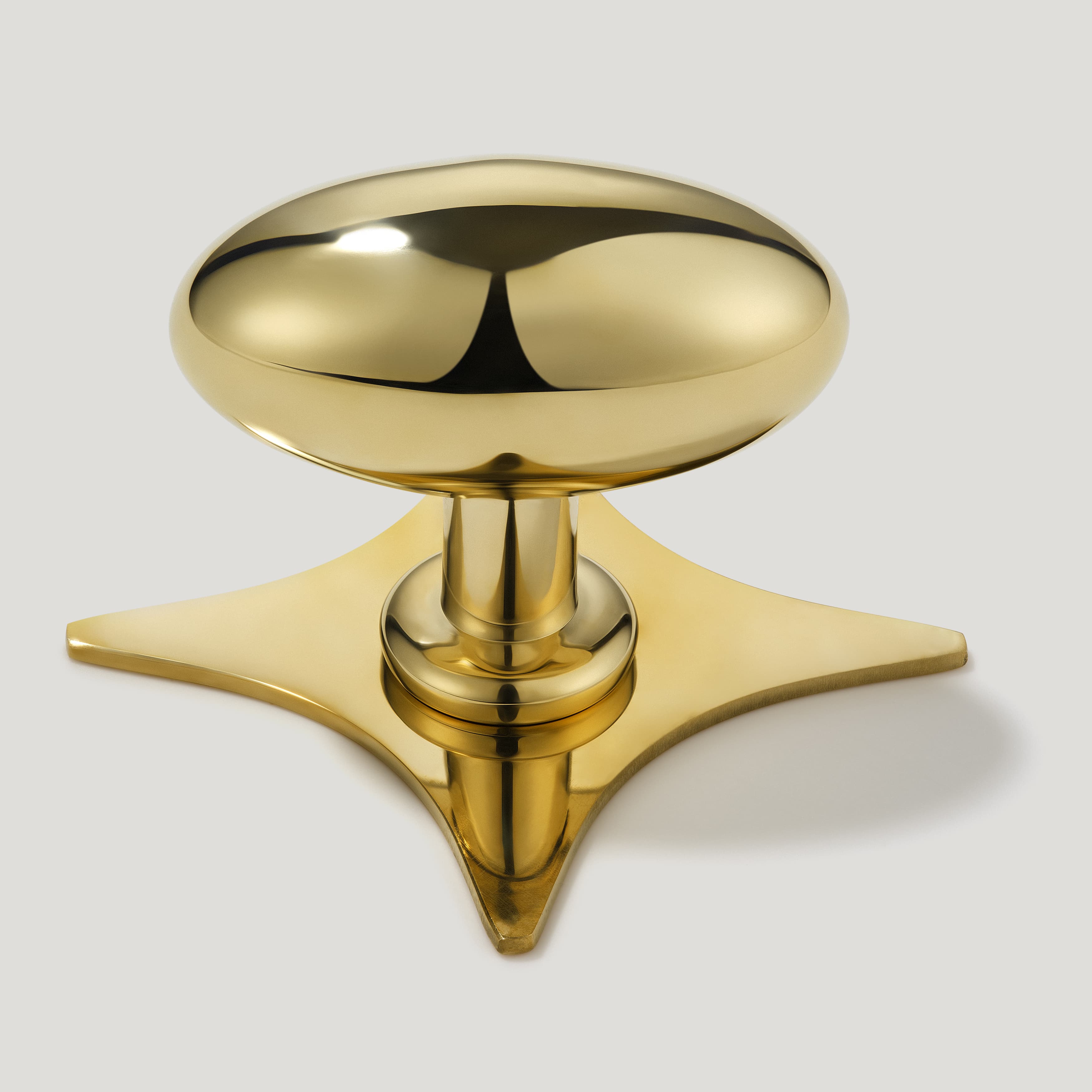 Plank Hardware Knob with Star Backplate PEYTON Shaker Knob - Unlacquered Brass