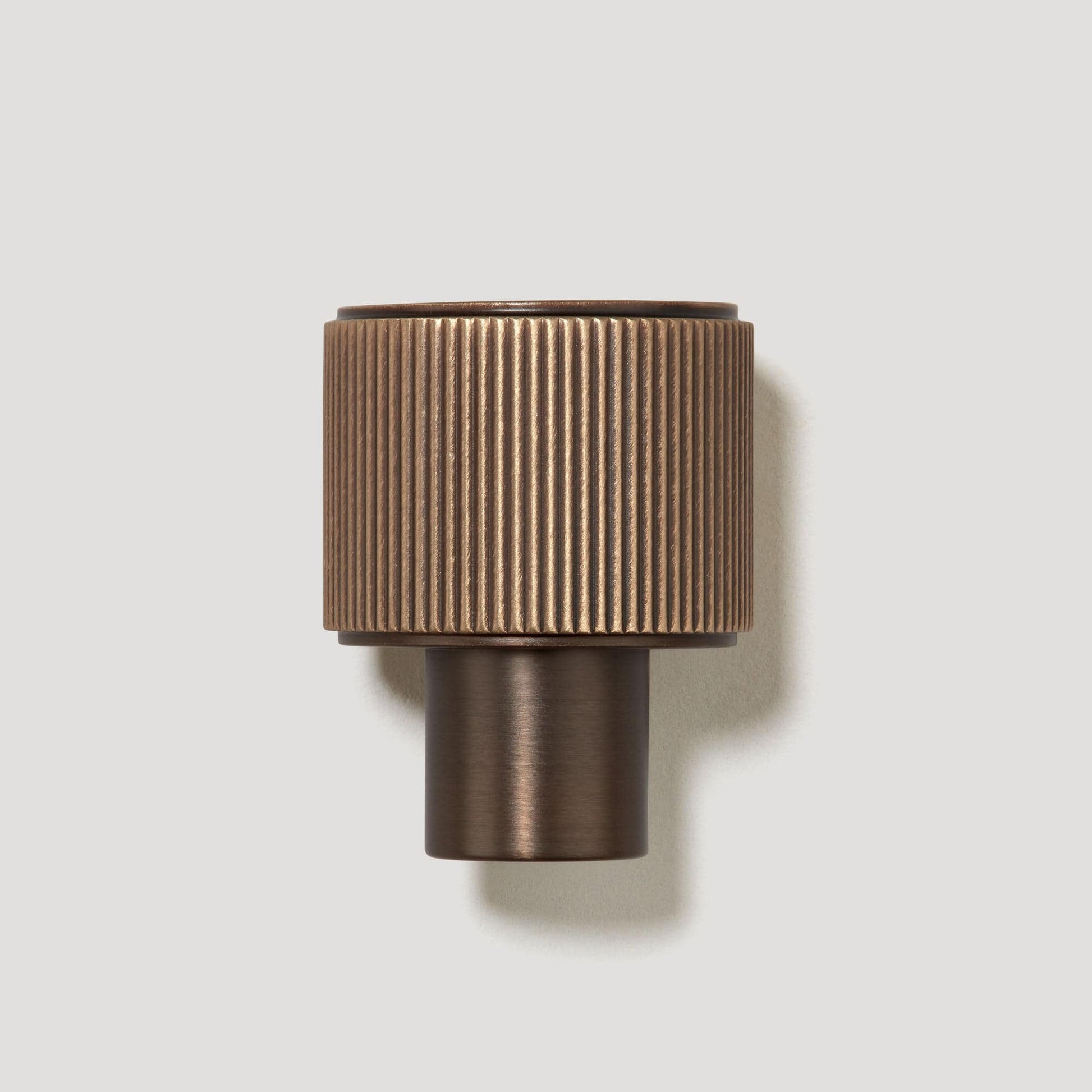 Plank Hardware LENNON Grooved Button Cabinet Knob - Antique Brass