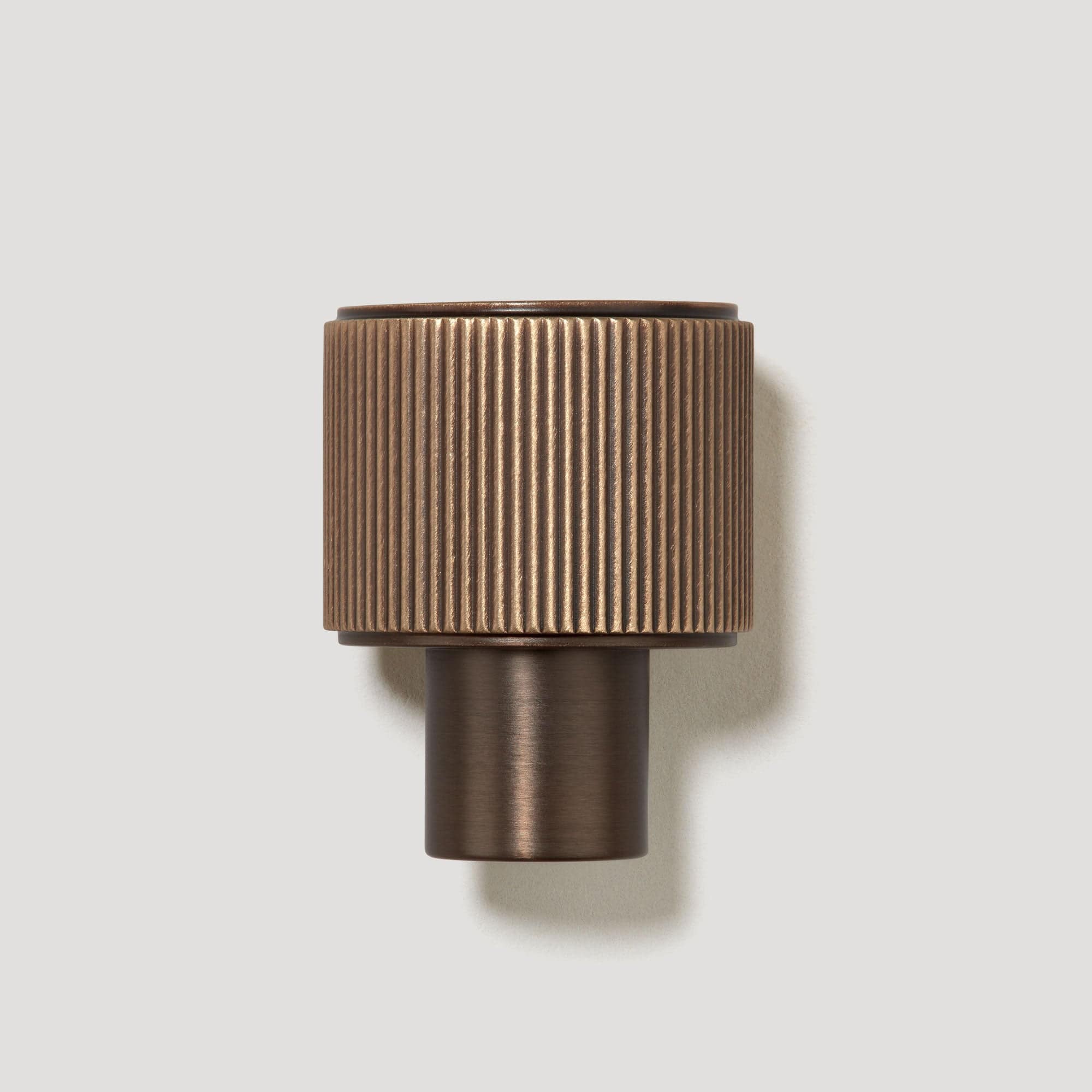 Plank Hardware LENNON Grooved Button Cabinet Knob - Antique Brass