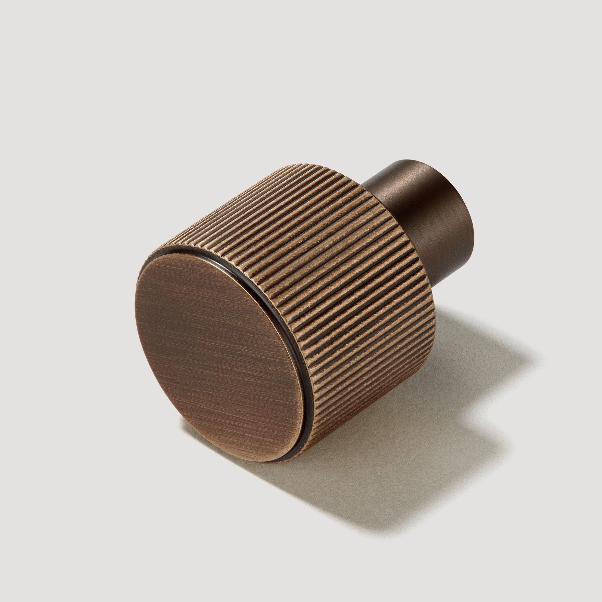 Plank Hardware LENNON Grooved Button Cabinet Knob - Antique Brass