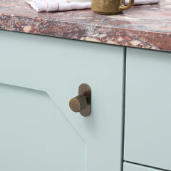 Plank Hardware LENNON Grooved Button Cabinet Knob - Antique Brass