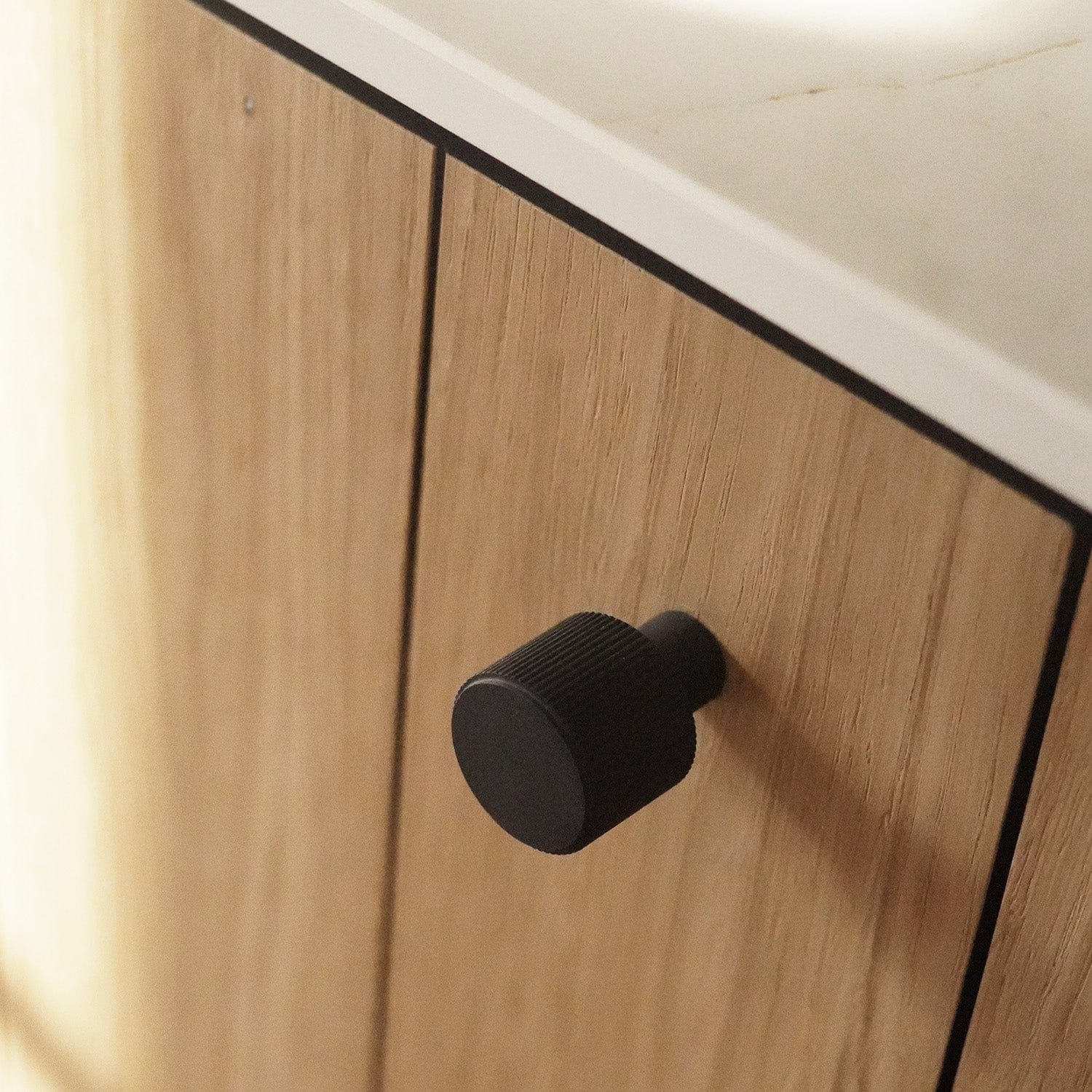 Plank Hardware LENNON Grooved Button Cabinet Knob - Black