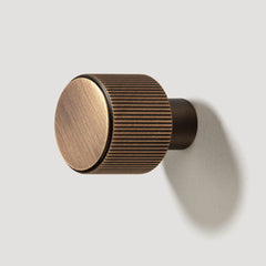 Plank Hardware LENNON Grooved Button Wall Hook - Antique Brass