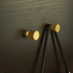Plank Hardware LENNON Grooved Button Wall Hook - Brass