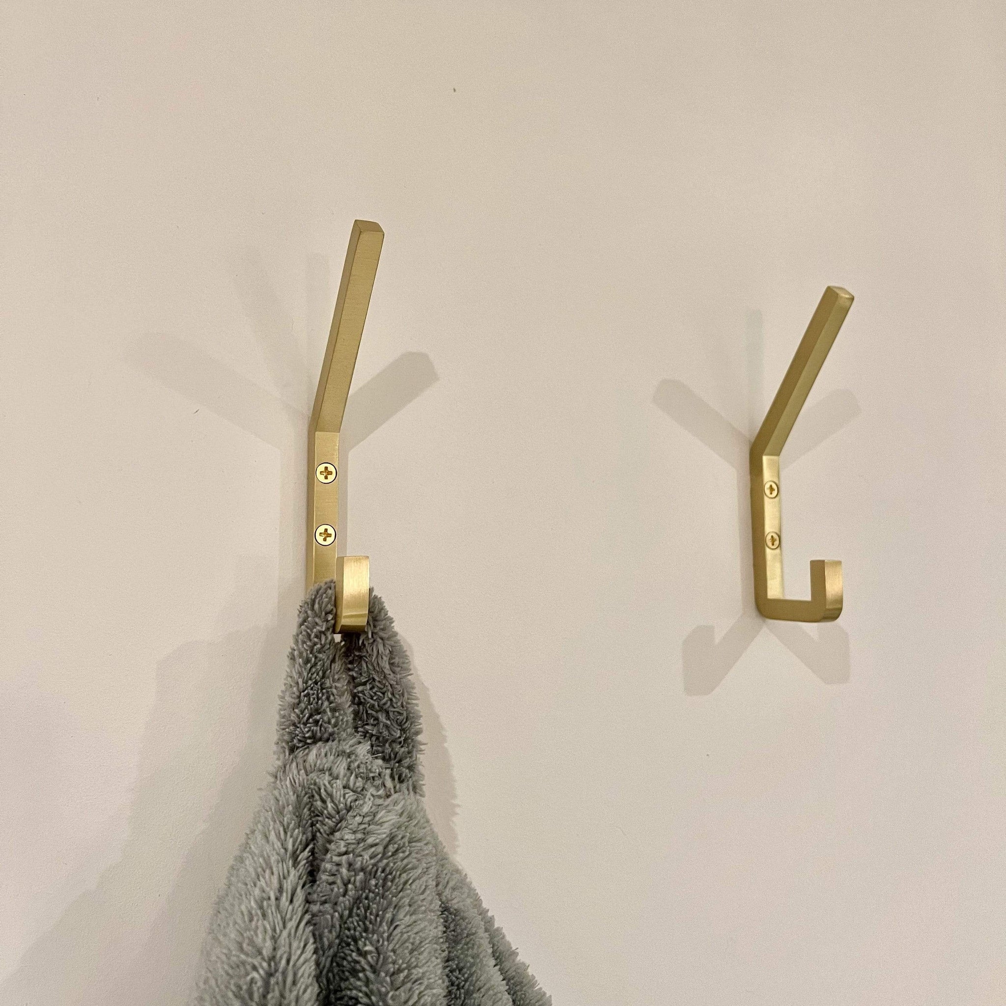 Brass Angular Wall Hook  Solid Brass Coat Hooks – Plank Hardware