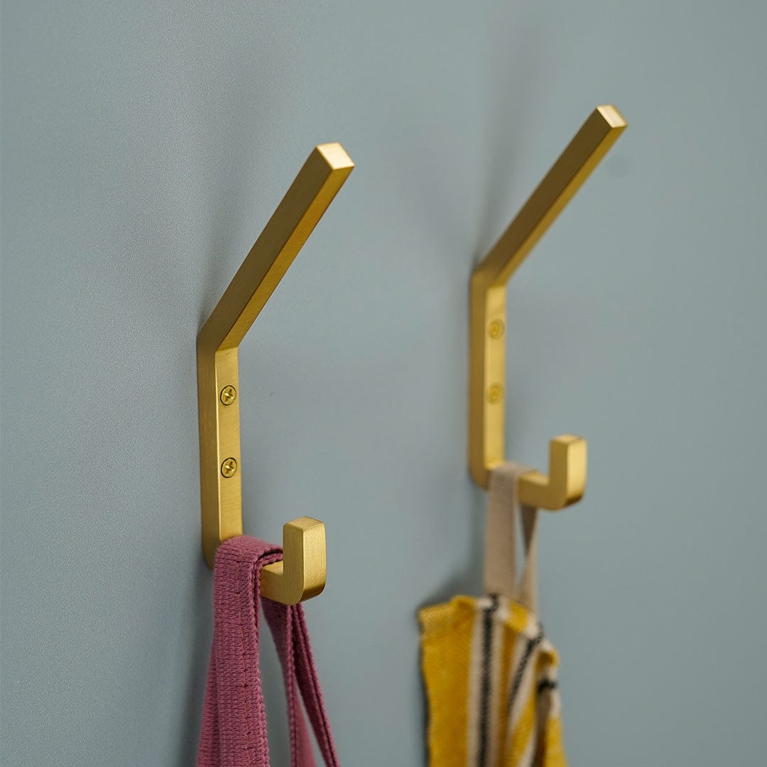 Brass Angular Wall Hook  Solid Brass Coat Hooks – Plank Hardware