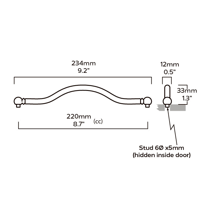 Plank Hardware LYON Pull - Polished Nickel