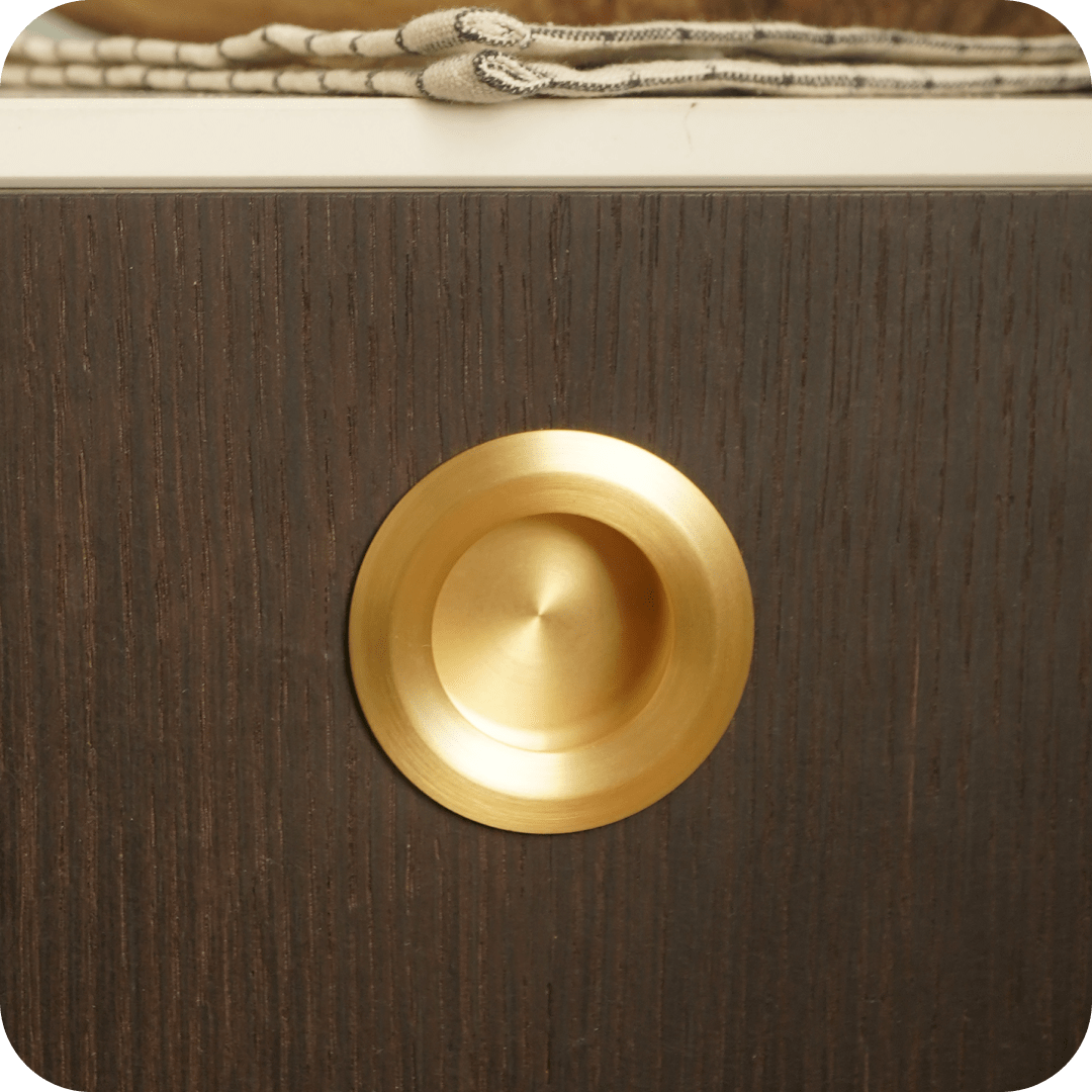 Plank Hardware OLMO Round Recessed Pull - Brass