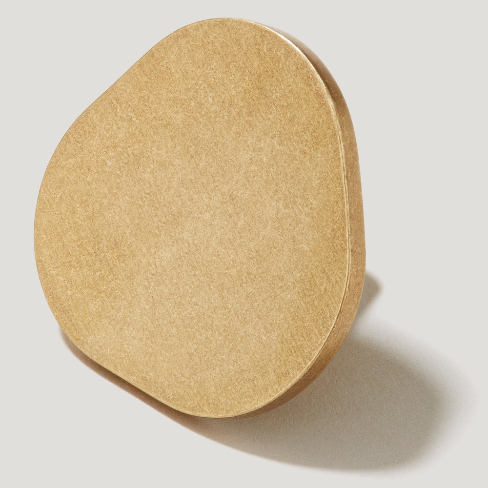 PEBBLE Organic Cabinet Knob - Aged Brass